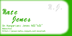 mate jenes business card